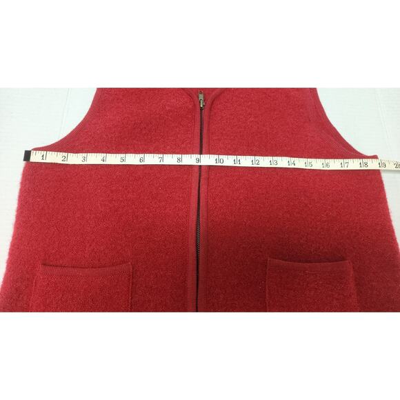 Vtg Casual Corner Red Boho Retro Wool Sleeveless Vest with Zipper Pockets W Med - Picture 4 of 7